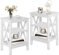 Modern Nightstands X-Design Side End Table Night Stand with Storage Shelf for Bedroom,Living Room,