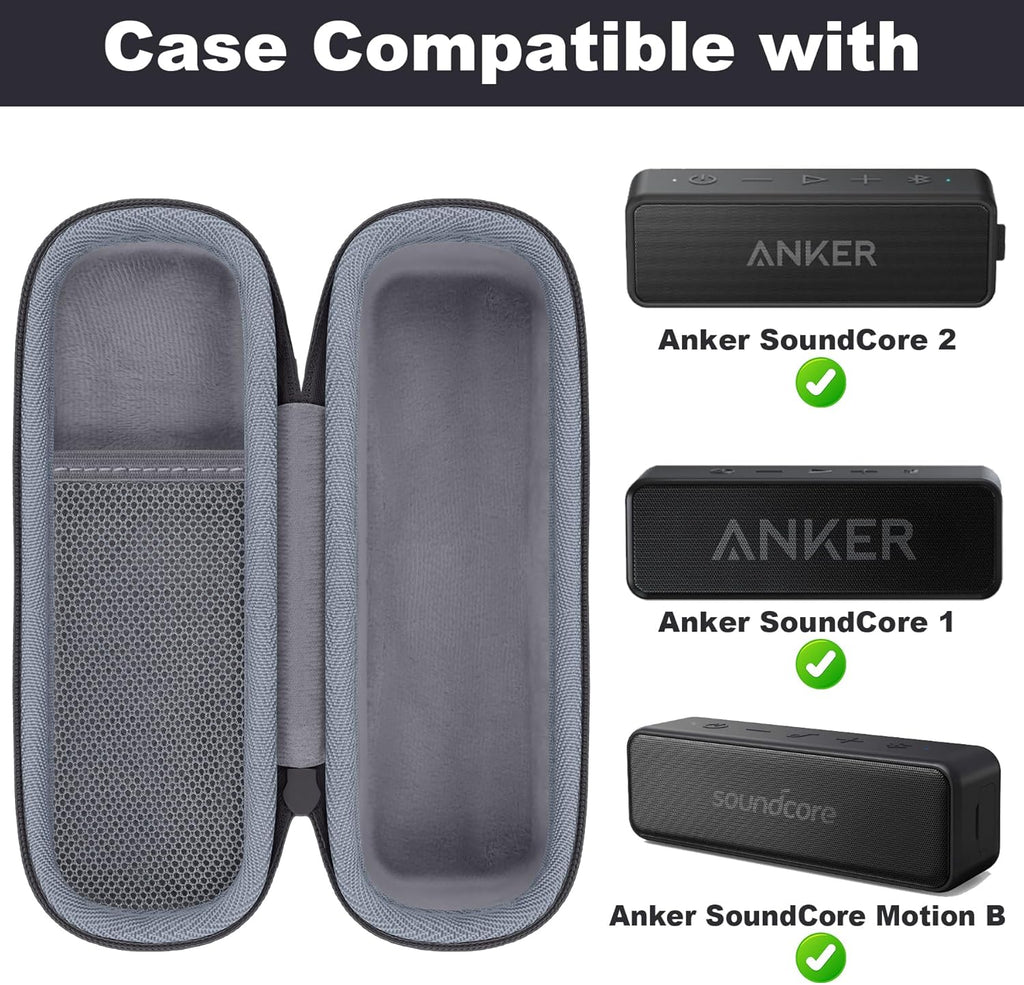 Hard Case Compatible with Anker Soundcore/Soundcore 2 / Motion B Portable Outdoor Sports Bluetooth Speaker (Black)